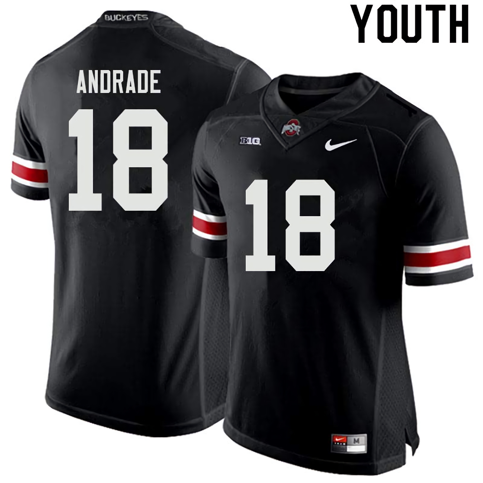 J.P. Andrade Ohio State Buckeyes Youth NCAA #18 Nike Black College Stitched Football Jersey WII8056XZ